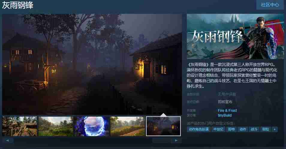 沉浸式第三人称开放世界RPG《灰雨钢锋》Steam页面上线 支持简体中文