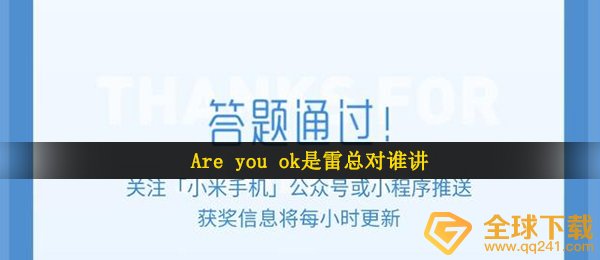 Are you ok是雷总对谁讲